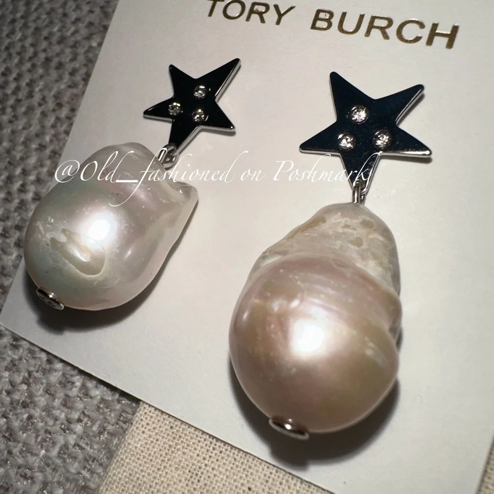 Price Firm - Tory Burch Moondance Pearl and Star Drop Earrings